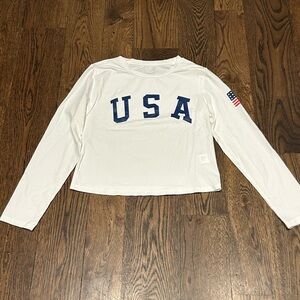 White Long Sleeve USA Shirt